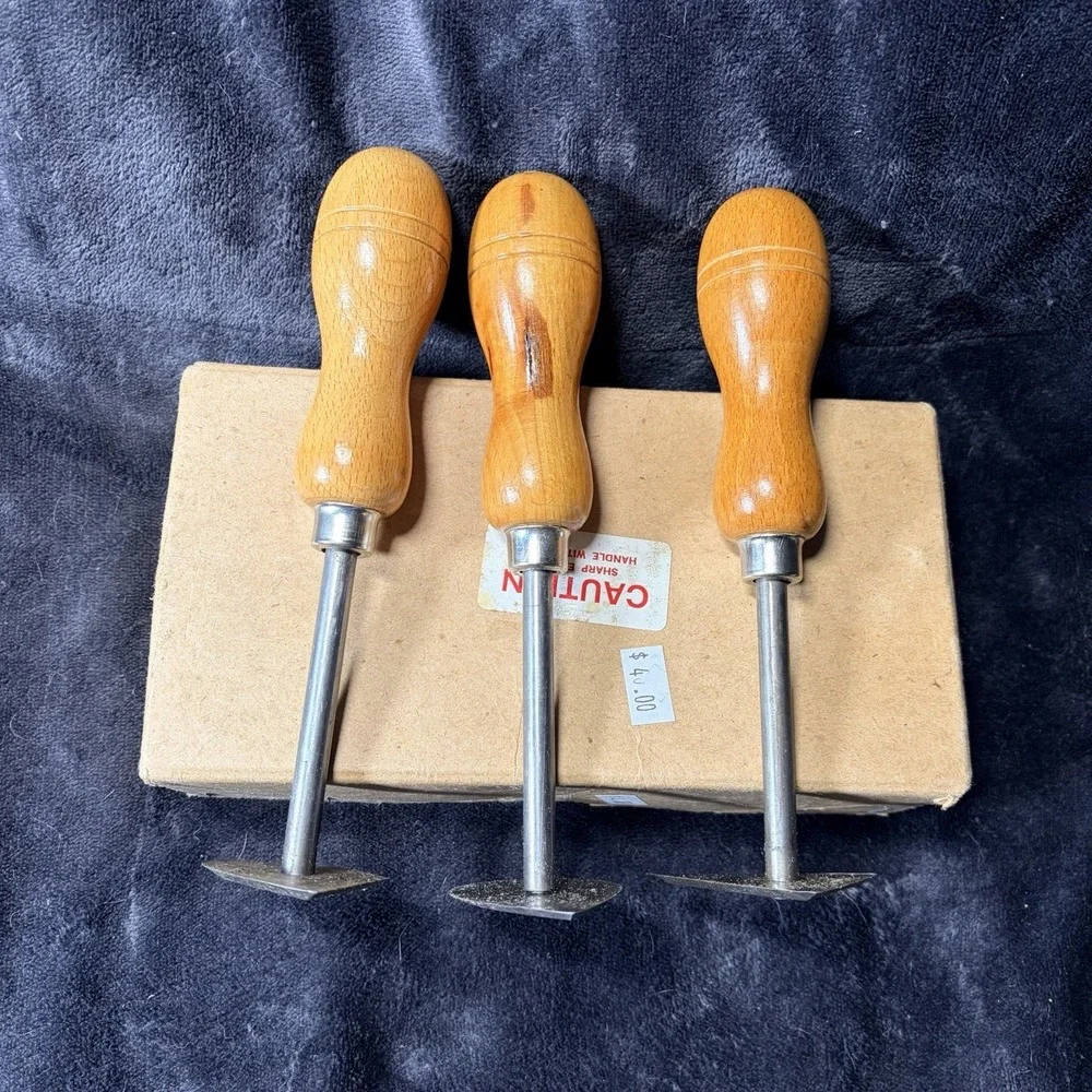 Cabinet Scrapers Set Of 3 Industrial Workshop Craft Trade Vintage